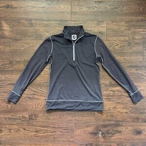 Foot Joy Striped Grey Golf Pullover Quarter Zip Womens Size XS
